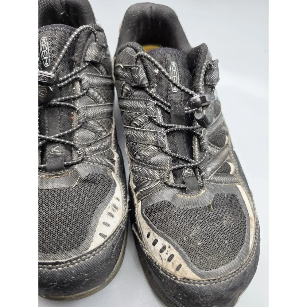 KEEN ASTM F2413-11 Men's 10D Black Safety Work Shoes Slip Resistant Quick Lace